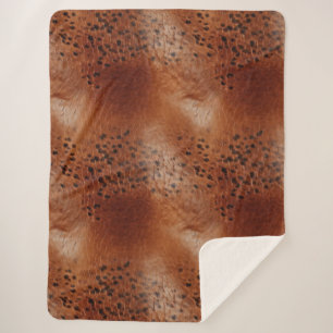 Brown Imitats Leather Sherpadecke