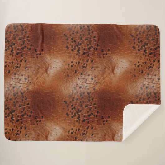 Brown Imitats Leather Sherpadecke (Vorderseite (Horizontal))