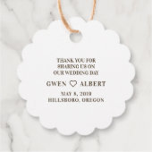 Brown Initial Couple & Twigs Wedding Monogram Geschenkanhänger (Rückseite)