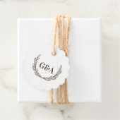 Brown Initial Couple & Twigs Wedding Monogram Geschenkanhänger (Beispiel)