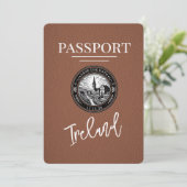 Brown Ireland Passport Save the Date (Stehend Vorderseite)