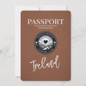 Brown Ireland Passport Wedding Einladung (Rückseite)