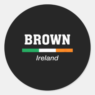 Brown Irish Family Name St Patricks Day Ireland Fl Runder Aufkleber