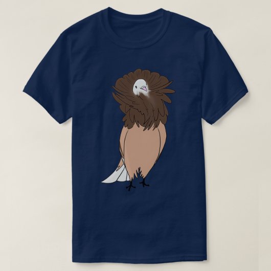 Brown Jacobin Pigeon T-Shirt (Design vorne)