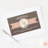 Brown Janitorial Calligraphy Housekeep Reinigung Rechteckiger Aufkleber (Umschlag)