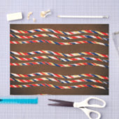 BROWN JAPANESE WOODBLOCK PATTERN TISSUPAPIER SEIDENPAPIER (Handwerk)