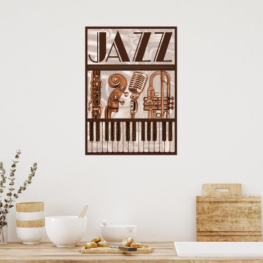 Brown Jazz Music Poster (Küche)