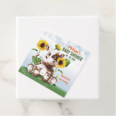 Brown Jersey Cow Sunflower Baby Dusche Geschenkanhänger (Beispiel)