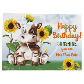 Brown Jersey Cow Sunflower Kindergeburtstag Große Geschenktüte (Rückseite)