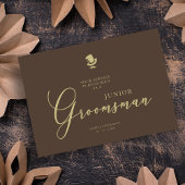 Brown Junior Groomsman Chic Wedding Proposal