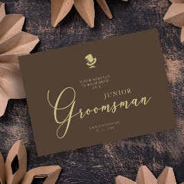 Brown Junior Groomsman Chic Wedding Proposal