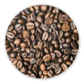 Brown-Kaffeebohne-Hintergrund Keramikknauf (Vorderseite)
