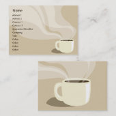 Brown-Kaffeetasse - mollig Visitenkarte (Vorne/Hinten)