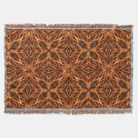 Brown Kaleidoscope Mandala Pattern Decke (Vorderseite)