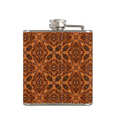 Brown Kaleidoscope Mandala Pattern Flachmann (Rückseite)
