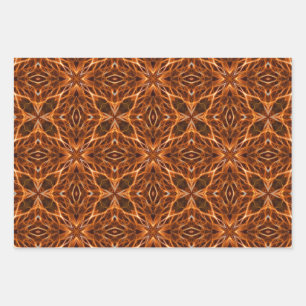 Brown Kaleidoscope Mandala Pattern Geschenkpapier Set