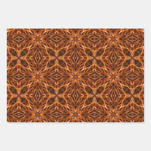 Brown Kaleidoscope Mandala Pattern Geschenkpapier Set (Vorderseite)