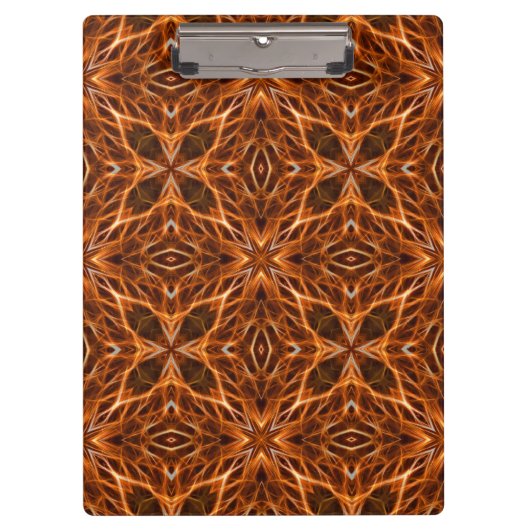 Brown Kaleidoscope Mandala Pattern Klemmbrett (Vorderseite)