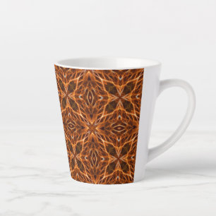 Brown Kaleidoscope Mandala Pattern Milchtasse