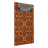 Brown Kaleidoscope Mandala Pattern Mini Klemmbrett (Schrägansicht)