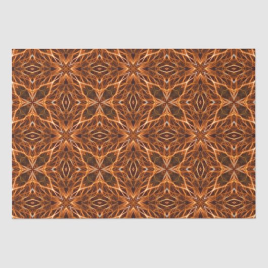 Brown Kaleidoscope Mandala Pattern Seidenpapier (Vorderseite)