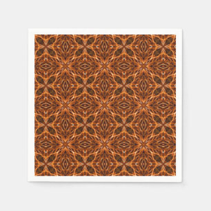 Brown Kaleidoscope Mandala Pattern Serviette
