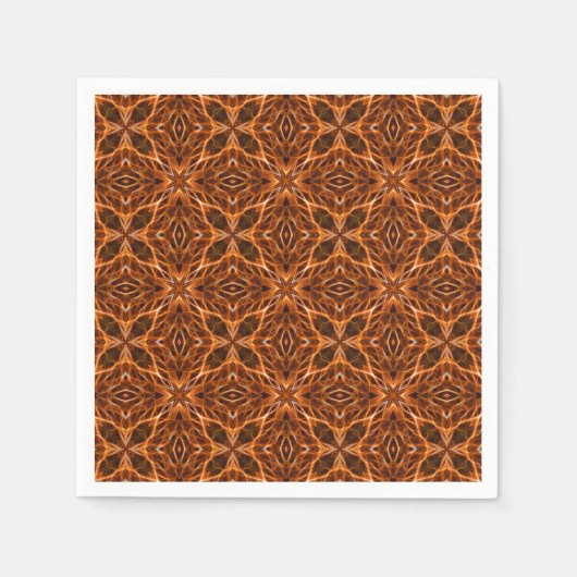 Brown Kaleidoscope Mandala Pattern Serviette (Vorderseite)