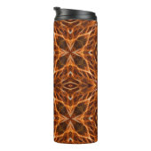 Brown Kaleidoscope Mandala Pattern Thermosbecher (Nach rechts gedreht)