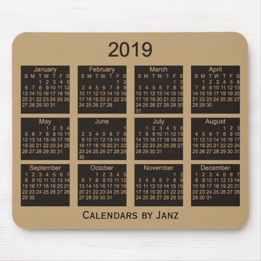 Brown-Kalender 2019 durch Janz Mausunterlage Mousepad (Vorne)