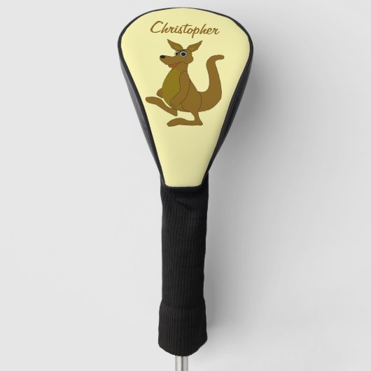 Brown Kangaroo Design Golf Headcover (Vorderseite)