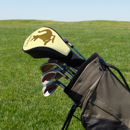 Brown Kangaroo Design Golf Headcover (In SItu)