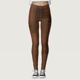 Brown Kariert Leggings