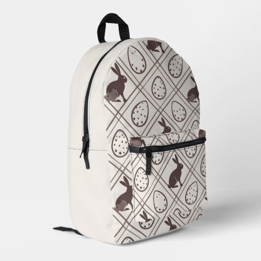 Brown Kariert Oaster Bedruckter Rucksack (Rückseitige Ecke links)