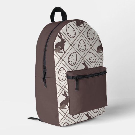 Brown Kariert Oaster Bedruckter Rucksack (Rückseitige Ecke links)