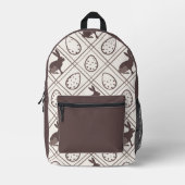 Brown Kariert Oaster Bedruckter Rucksack (Vorderseite)