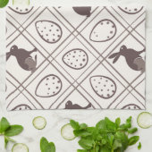 Brown Kariert Oaster Geschirrtuch (Gefaltet)