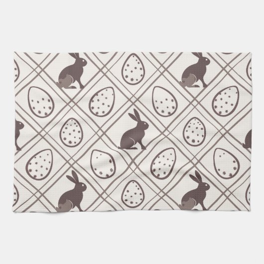 Brown Kariert Oaster Geschirrtuch (Horizontal)