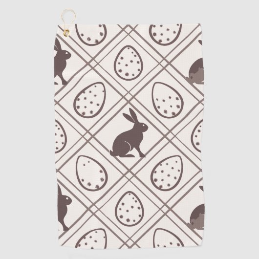 Brown Kariert Oaster Golfhandtuch (Vorderseite)