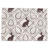 Brown Kariert Oaster Große Geschenktüte (Rückseite)