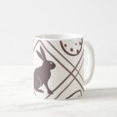 Brown Kariert Oaster Kaffeetasse (VorderseiteRechts)
