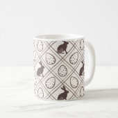 Brown Kariert Oaster Kaffeetasse (VorderseiteRechts)