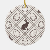 Brown Kariert Oaster Keramik Ornament (Vorne)