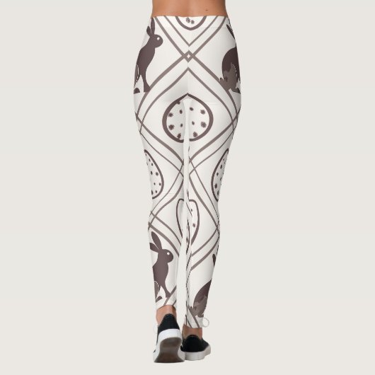 Brown Kariert Oaster Leggings (Rückseite)