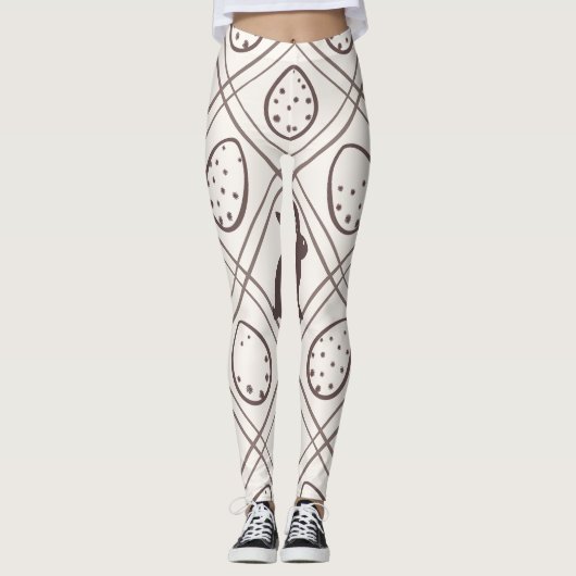 Brown Kariert Oaster Leggings (Vorderseite)