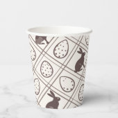 Brown Kariert Oaster Pappbecher (Rückseite)