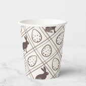 Brown Kariert Oaster Pappbecher (Vorderseite)