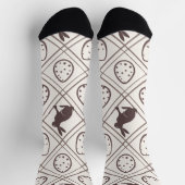 Brown Kariert Oaster Socken (Oben)
