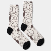 Brown Kariert Oaster Socken (Rechts)