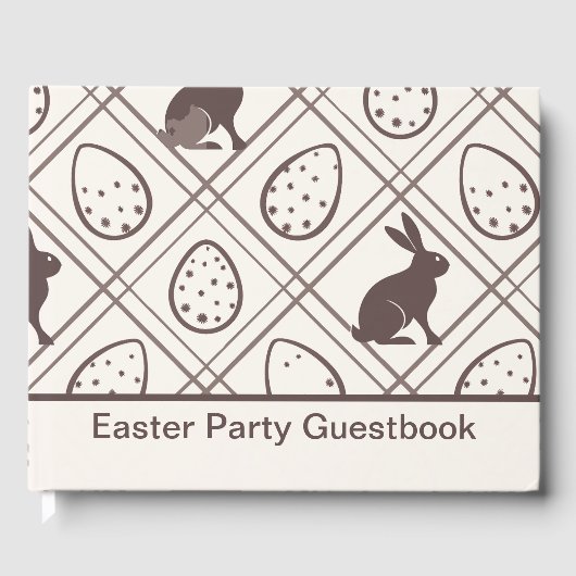Brown Kariert Personalisiert Oster Gästebuch (Vorderseite)
