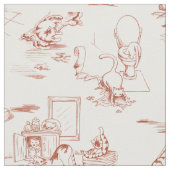Brown Kitty Cat Bad Toile Stoff (Nahaufnahme)